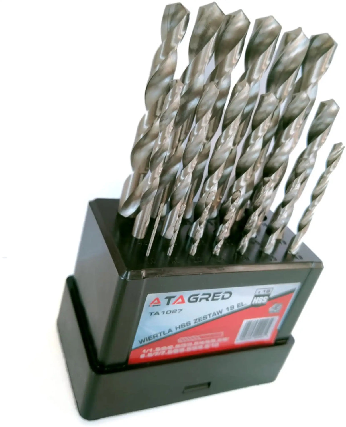 Metal twist drill set 19-piece metal drill 1.0- 10.0 mm HSS