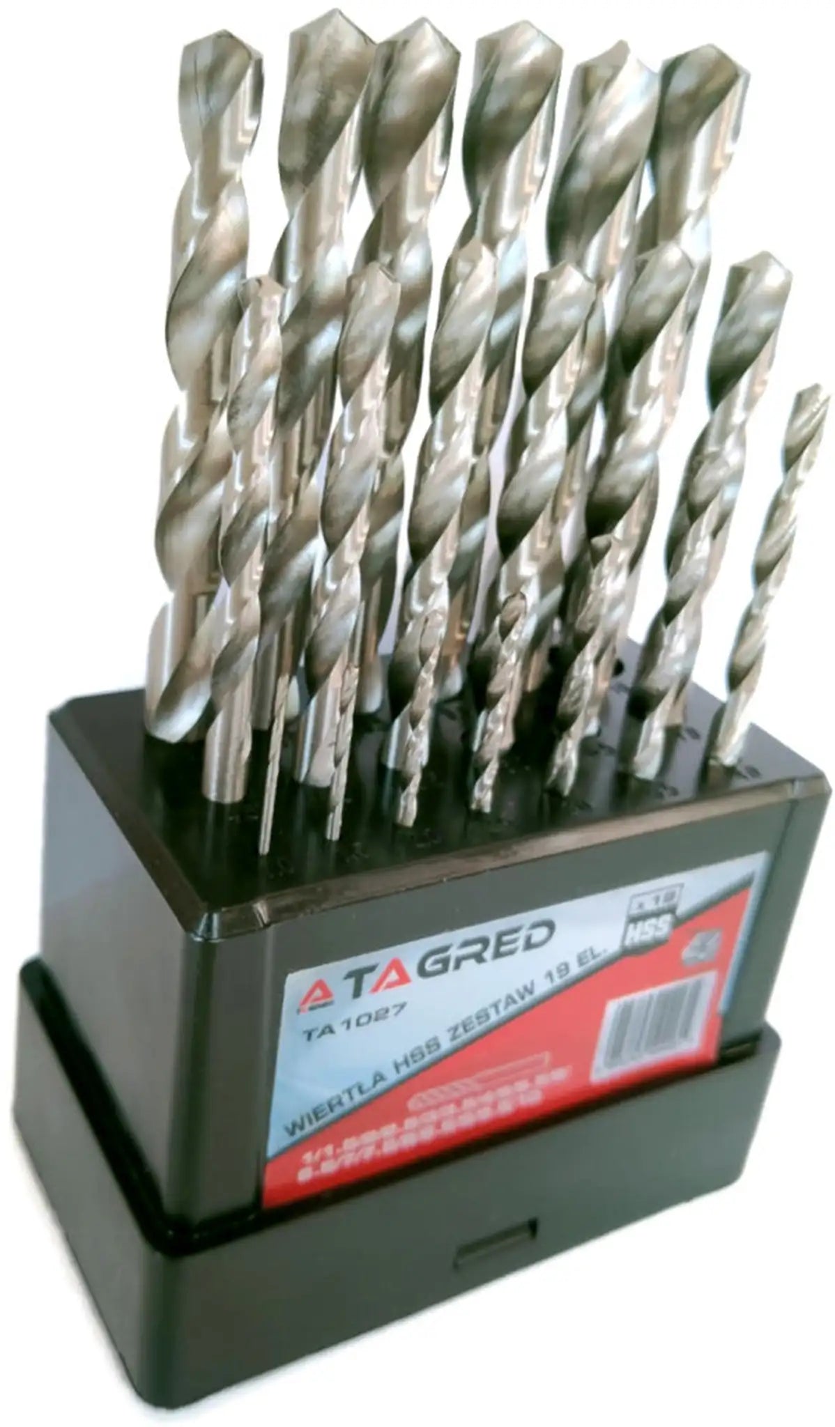 Metal twist drill set 19-piece metal drill 1.0- 10.0 mm HSS