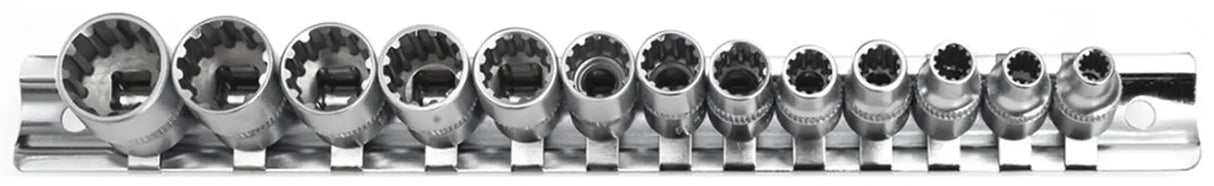 Stecknüsse Vielzahn 13 tlg. Steckschlüssel 4-14 mm Steckschlüsseleinsatz 1/4" 12 Kant