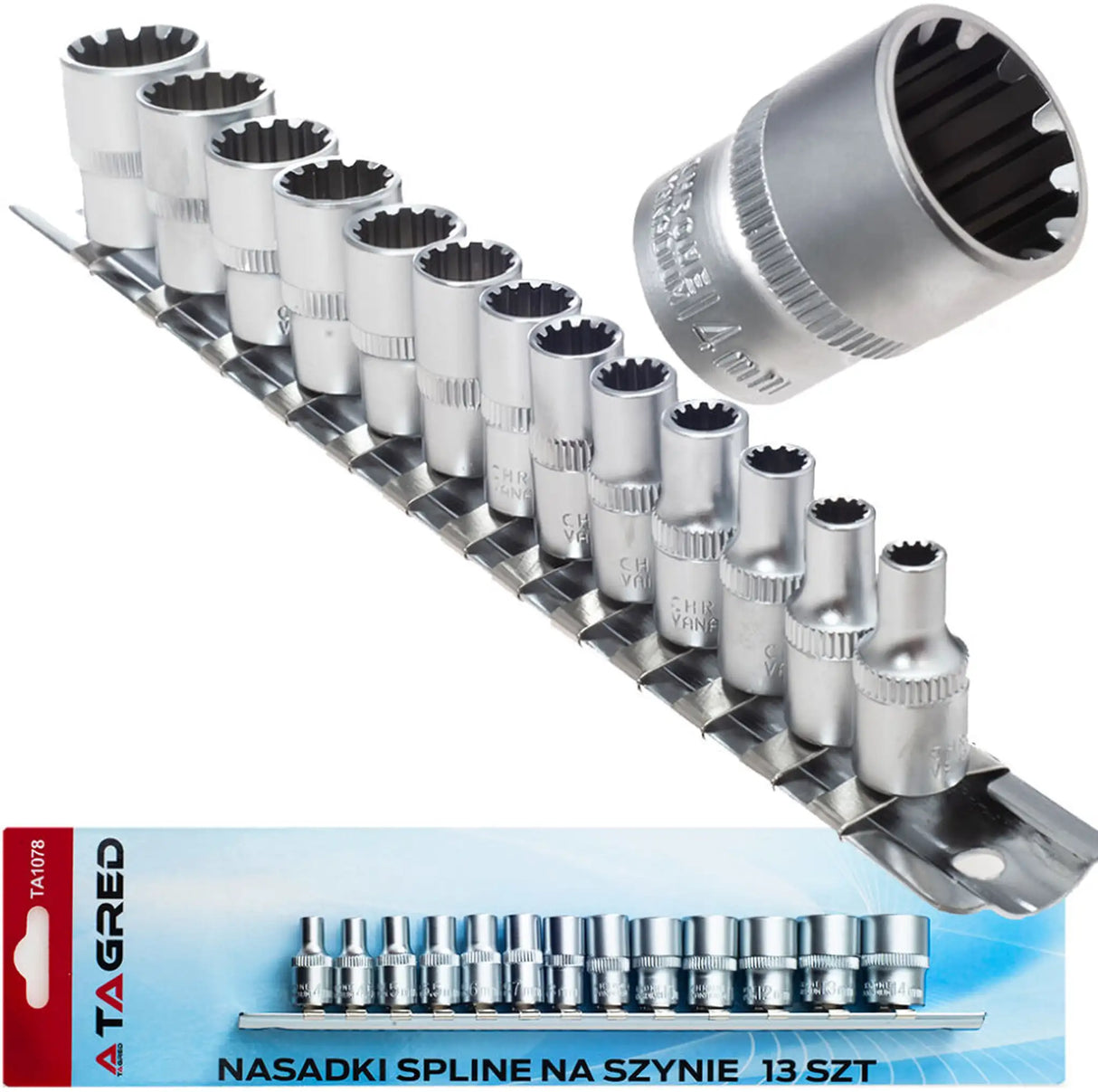 Stecknüsse Vielzahn 13 tlg. Steckschlüssel 4-14 mm Steckschlüsseleinsatz 1/4" 12 Kant