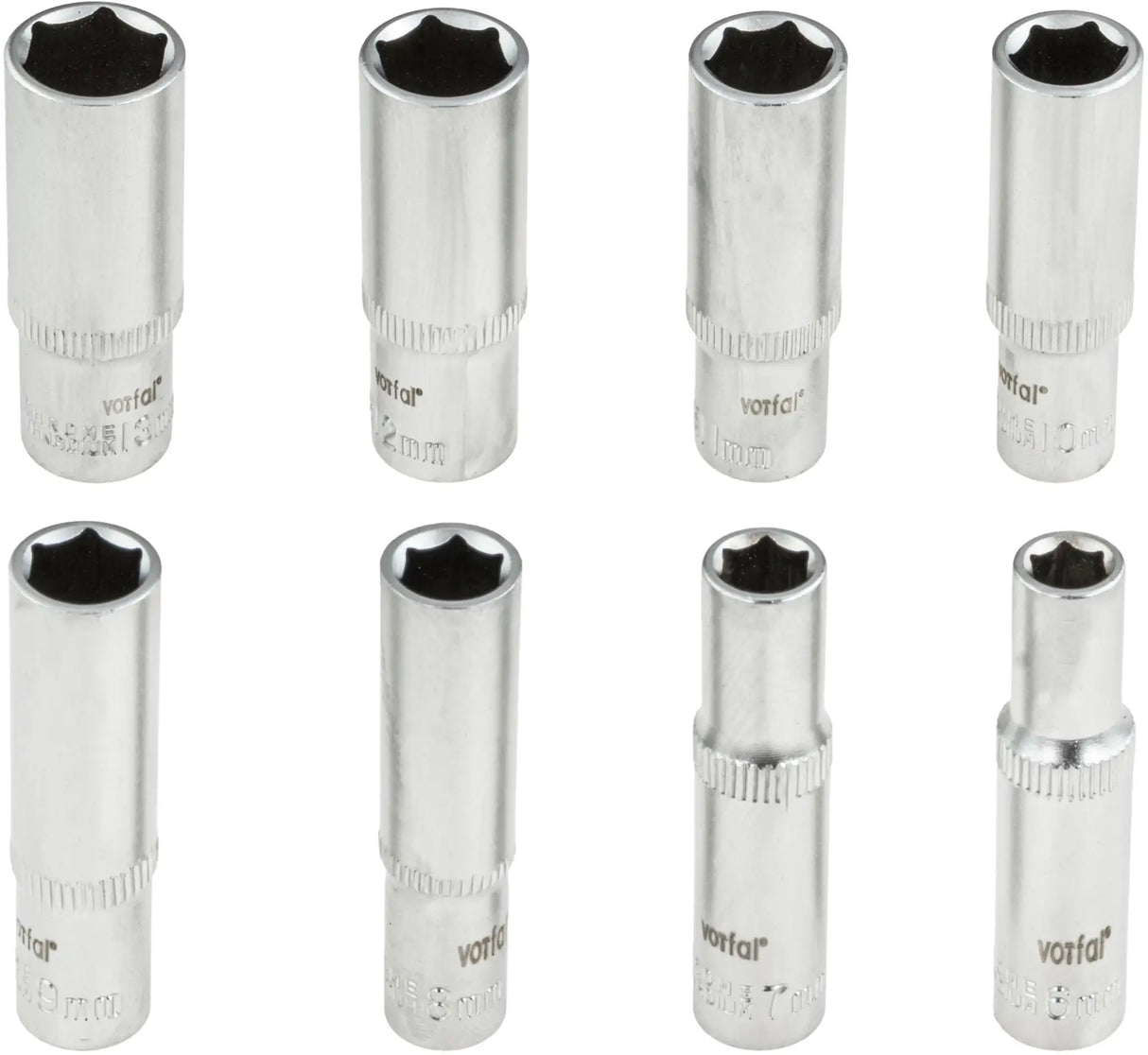 8-piece socket wrench set 1/4 inch long socket 6 - 13 mm hexagon
