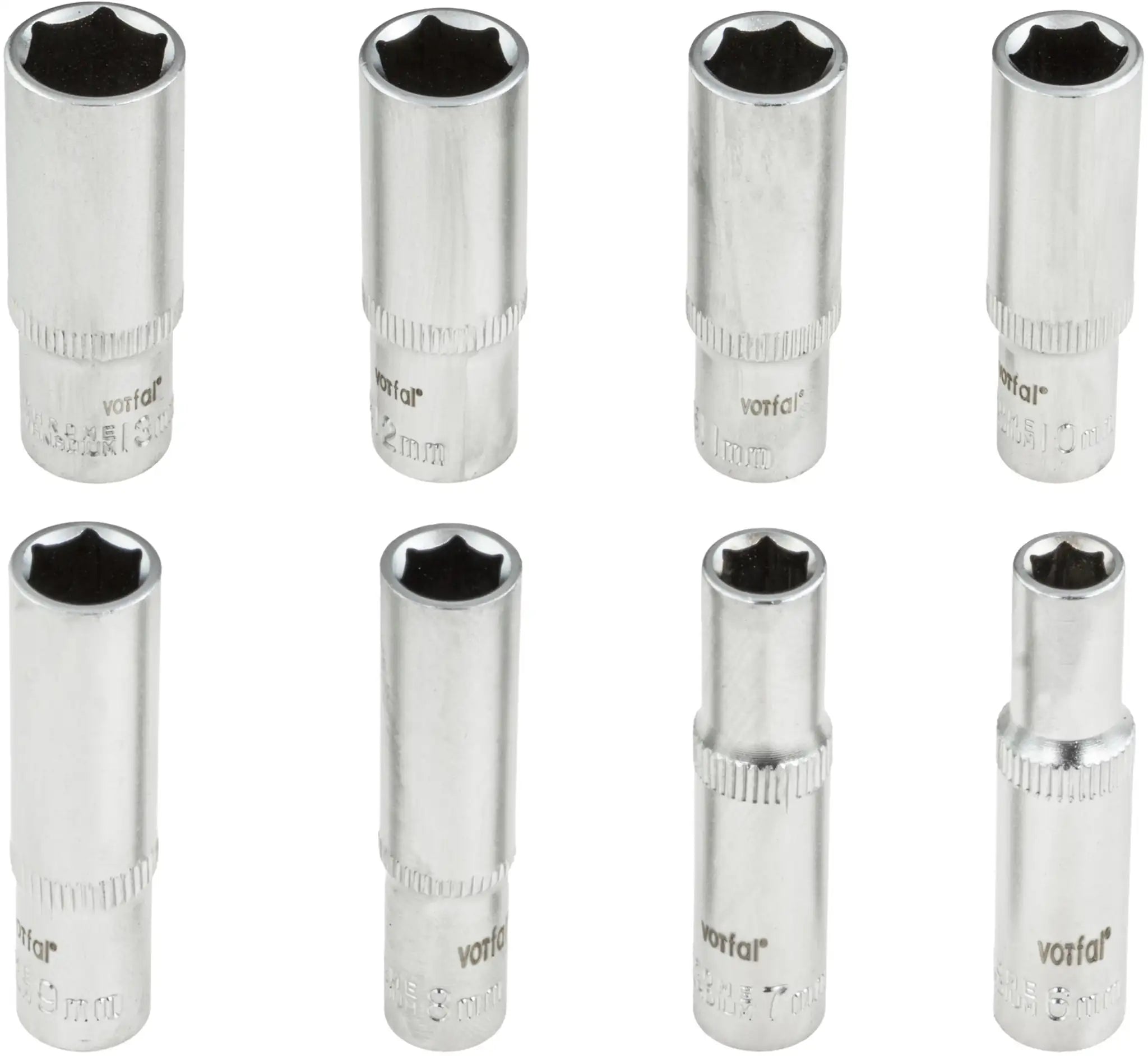 8-piece socket wrench set 1/4 inch long socket 6 - 13 mm hexagon