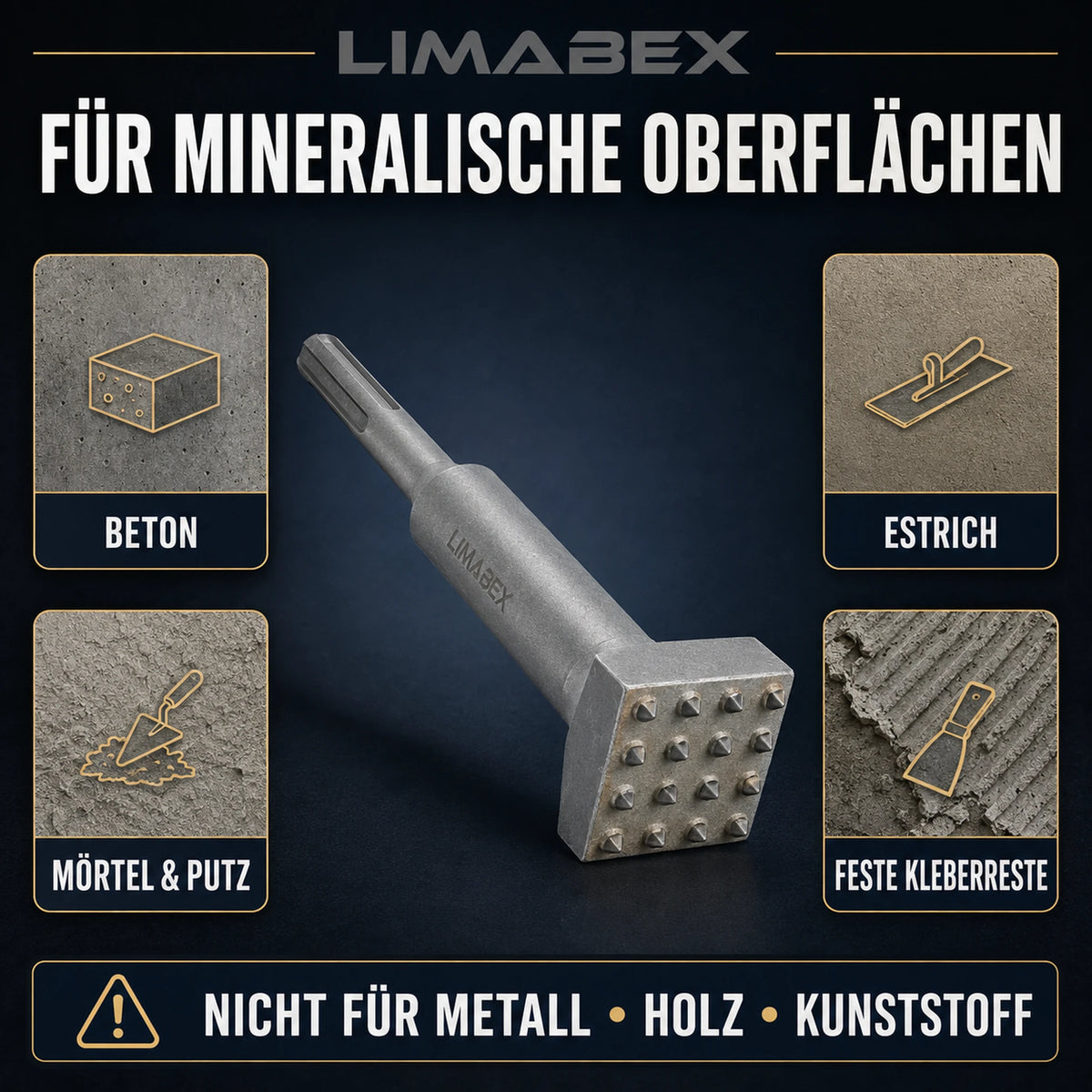 Stockermeißel SDS Plus 32 x 153 mm Beton Estrich Putz Mörtel Fliesenkleber materialen