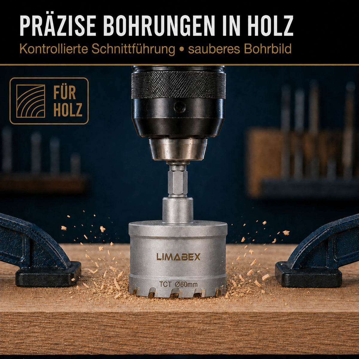 TCT Lochsäge Set PRO 22–65 mm für Metall Edelstahl Holz Aluminium Set präzise