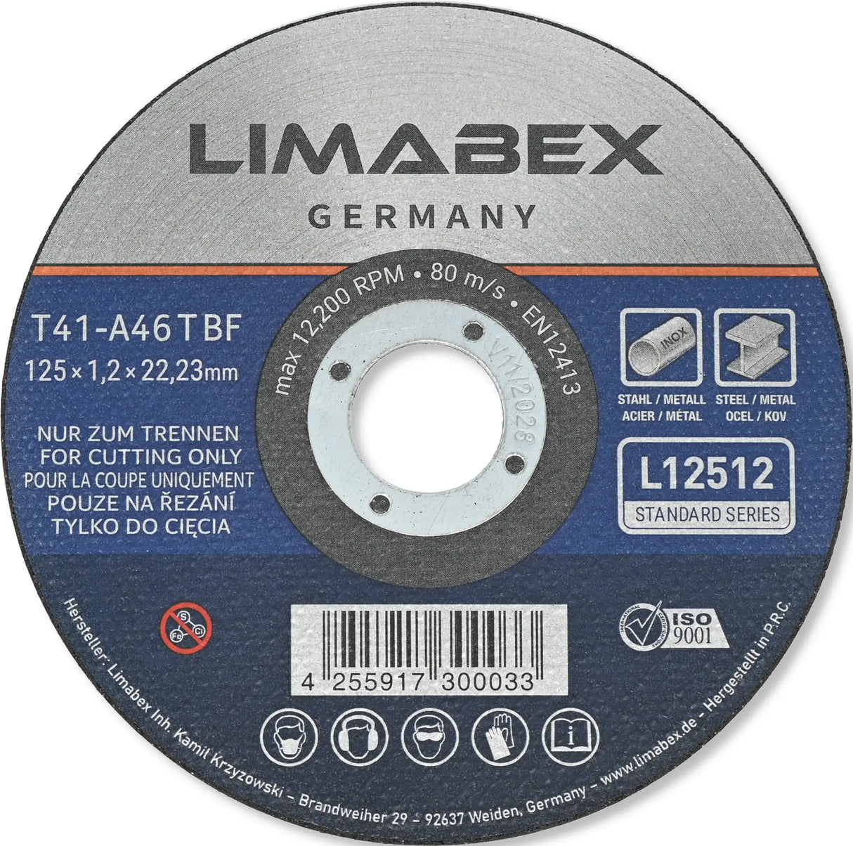 Trennscheiben 125 x 1.2 mm Metall Stahl Edelstahl INOX Rohre Profile Bleche Stangen