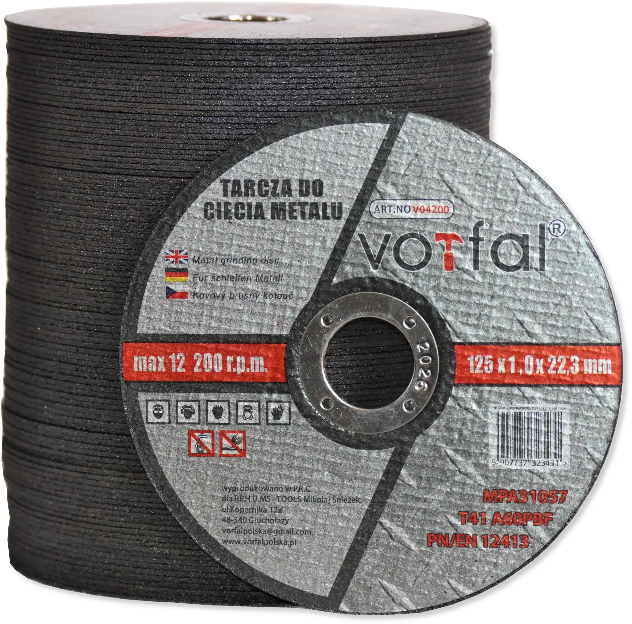 Cutting discs 125 mm x 1.0 mm for metal, steel, stainless steel