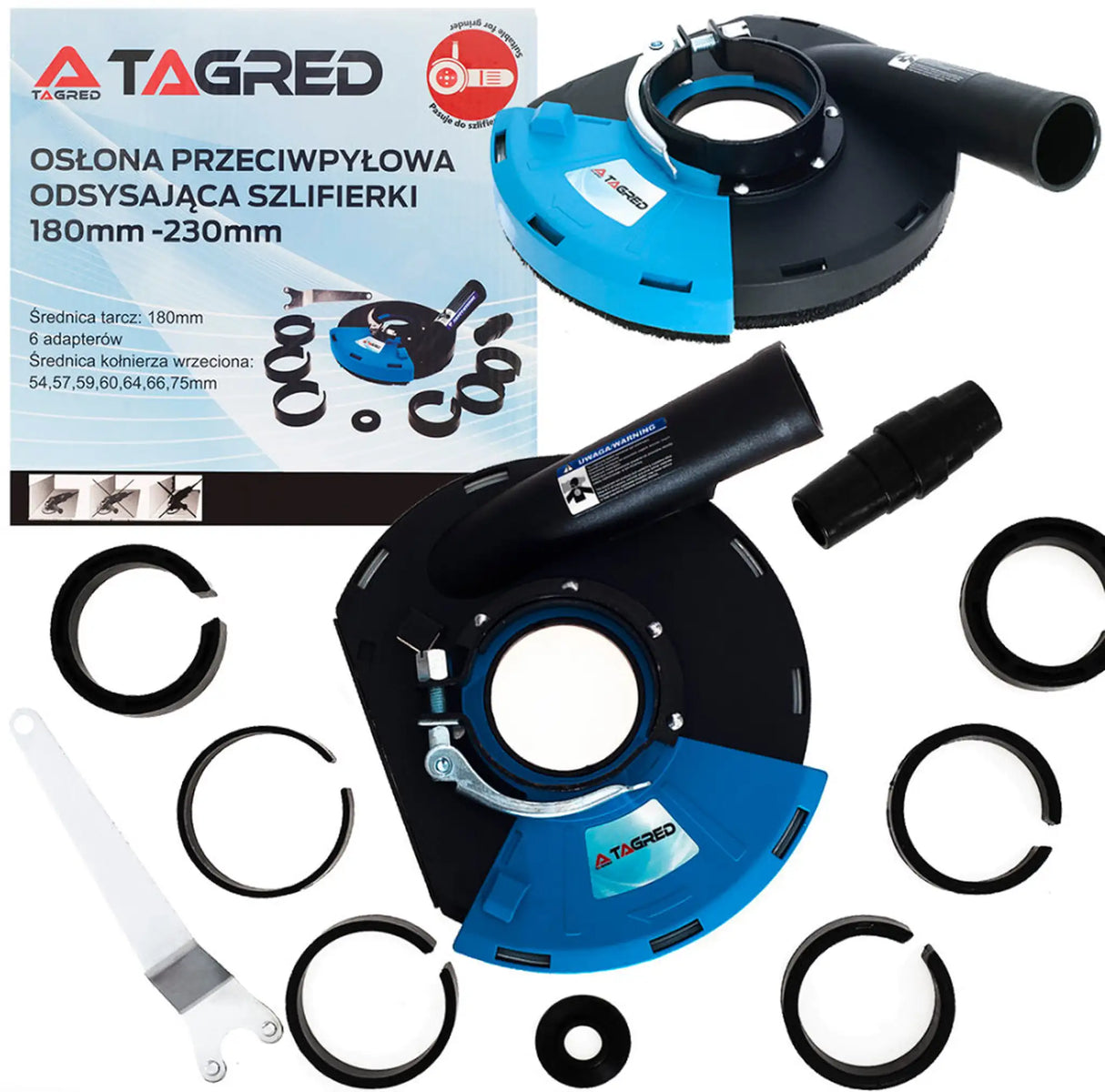 Absaughaube für Winkelschleifer 180 / 230 mm Absaugvorrichtung mit Bürstenkranz Staubabsaugung