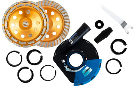 Absaughaube Winkelschleifer Set Diamantschleiftopf 180 Segment Turbo Betonschleifer