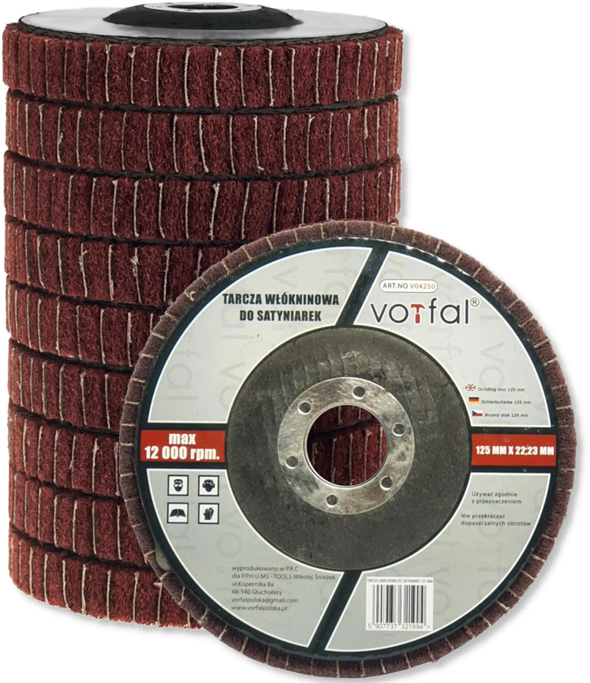 Fan discs 125 mm metal steel stainless steel abrasive fleece disc polishing disc