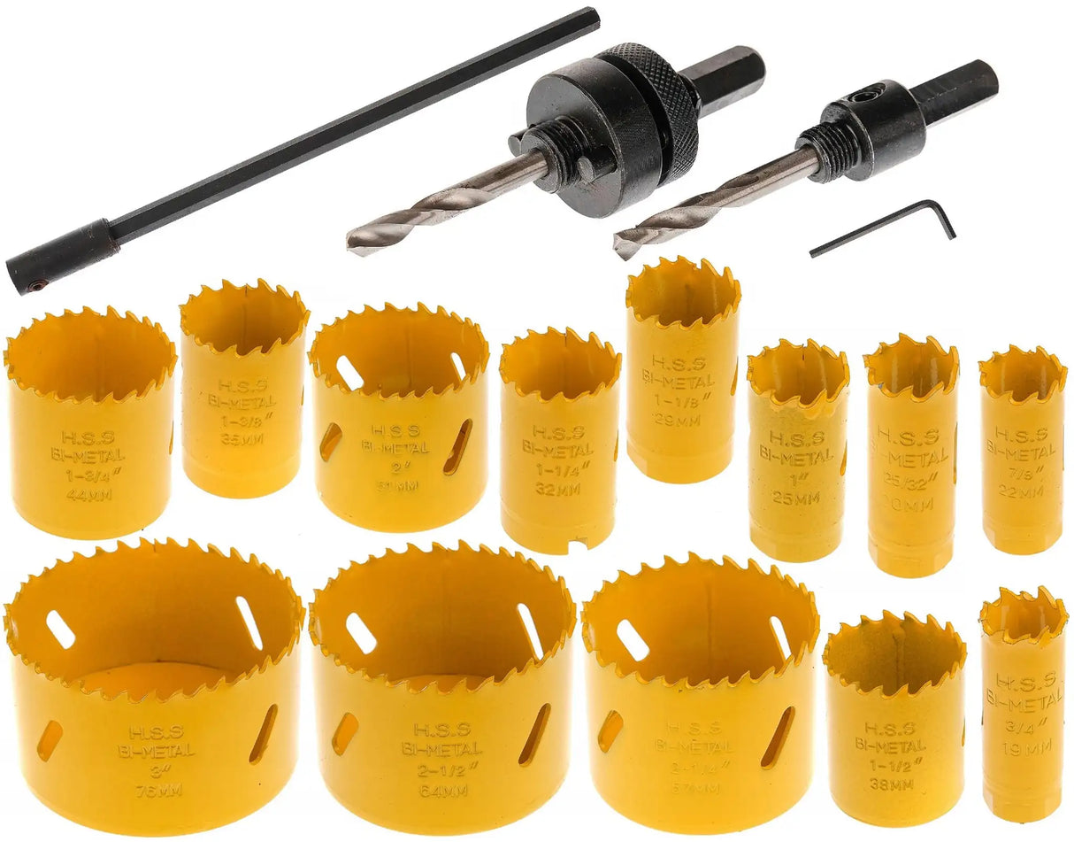Lochsäge 17 tlg Dosenbohrer HSS Bi-Metall Bohrkrone Satz Steckdosenbohrer Lochbohrer Lochkreissäge