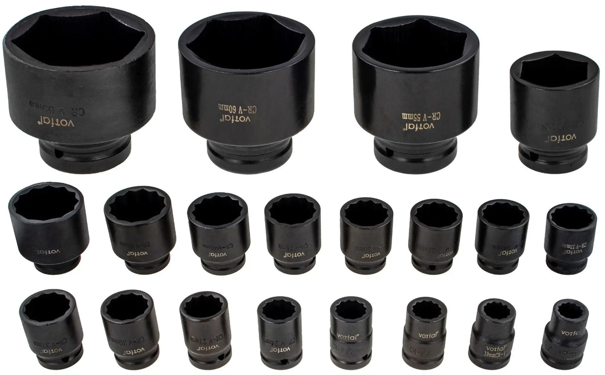 Impact wrench sockets 1" - 3/4" 17 - 65 mm 26 pcs. Truck socket wrench Car power socket Cr-Mo