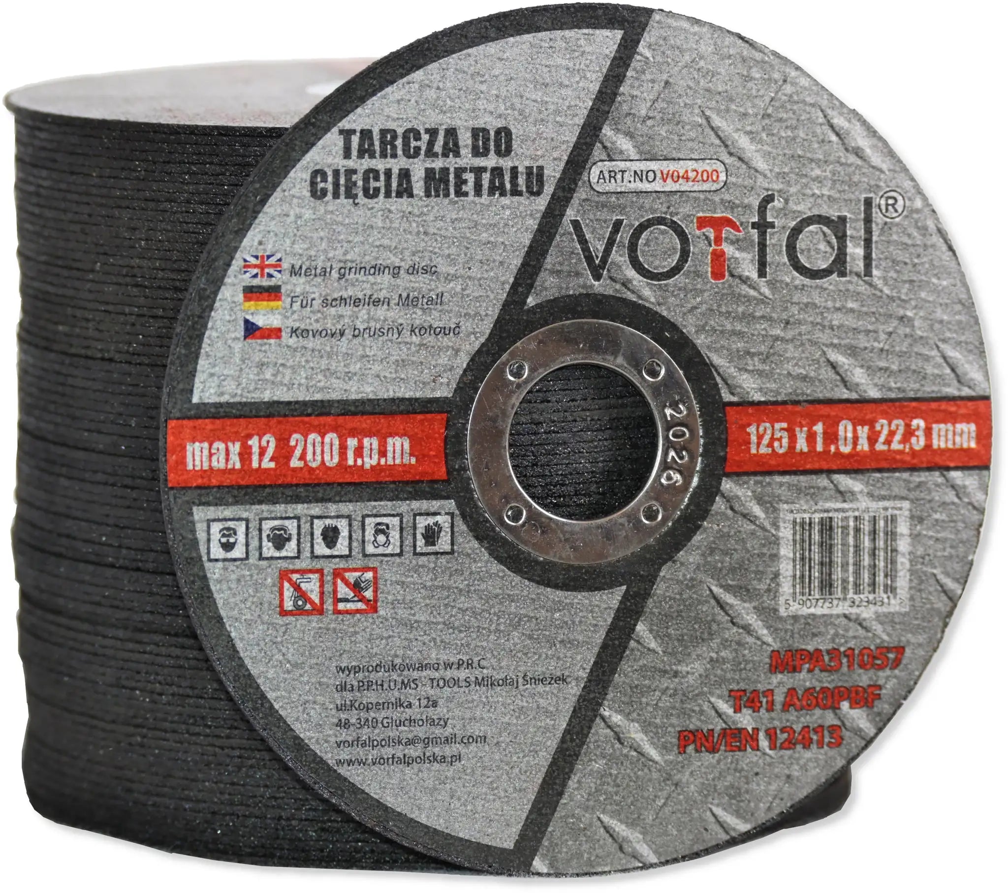 Cutting discs 125 mm x 1.0 mm for metal, steel, stainless steel