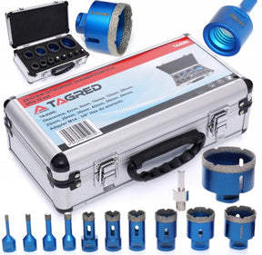 Diamant Bohrkronen Set M14 Diamantbohrer 12tlg Fliesenbohrer 6 - 68 mm Keramik Fliesen Feinsteinzeug