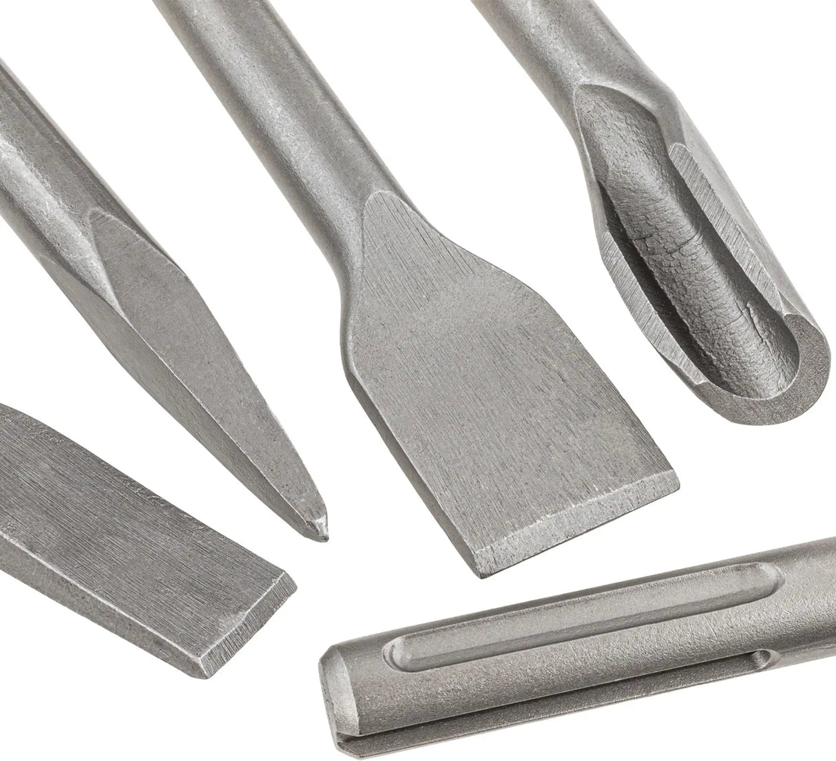 SDS Max Meißel 250 mm Set 4 Stück Kanal Spitz Flach Breit Spatmeißel