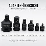 6-tlg. Schlagschrauber Impact Adapter Set übersicht