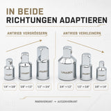 6-tlg. Steckschlüssel Adapter Set 14 38 12 34 für Ratsche adaptieren