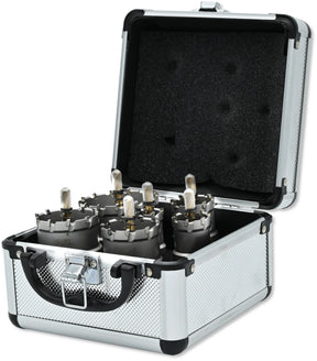 6-tlg. TCT Lochsäge Set PRO 22–65 mm für Metall Edelstahl Holz Aluminium Set Hell