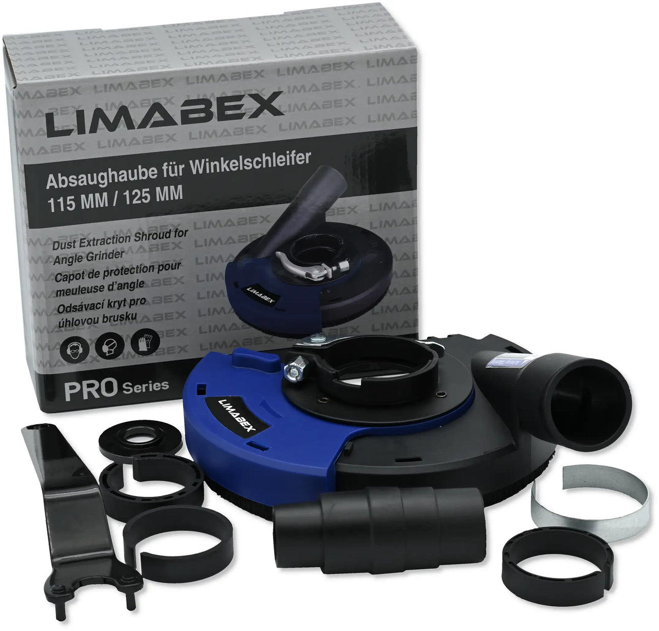 Absaughaube für Winkelschleifer 125 mm mit Federung und Bürstenkranz