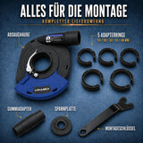 Absaughaube Winkelschleifer Bürstenkranz 230 mm Universal Adapterringe PRO Beton Stein lieferumfang