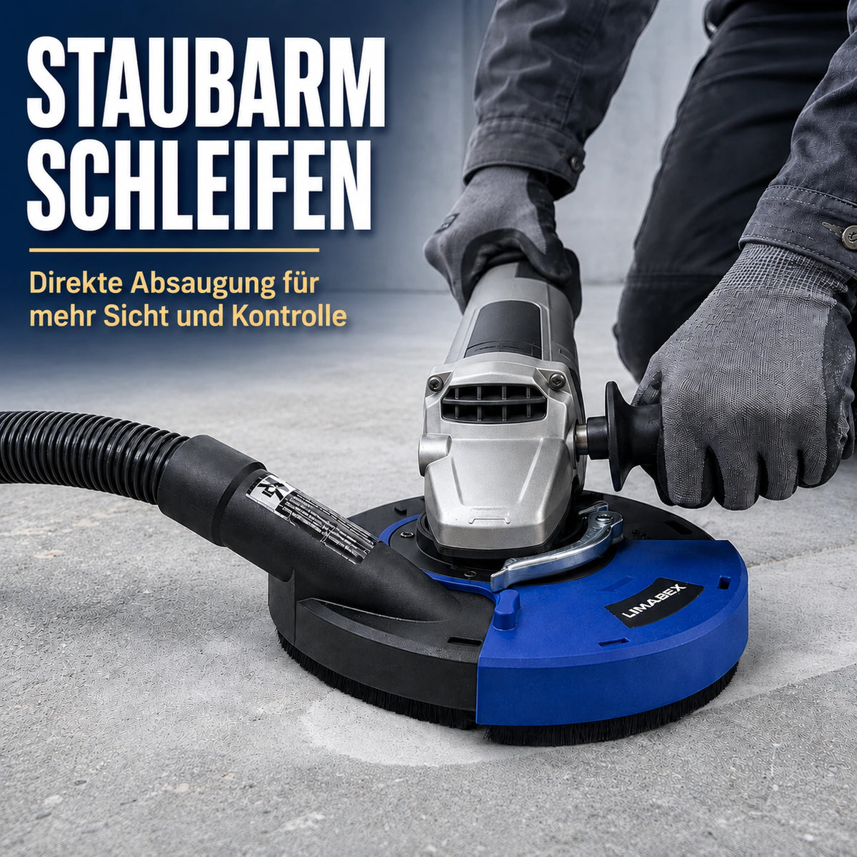 Absaughaube Winkelschleifer Bürstenkranz Universal Adapterringe PRO Staubarm schleifen