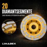 Diamant Schleiftopf 125mm Beton Estrich Naturstein Kleberreste Topfscheibe 20 segmente