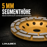 Diamant Schleiftopf 180 mm Beton Estrich Naturstein Kleberreste Topfscheibe 5 mm