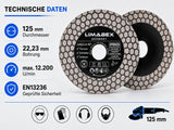 Diamantscheibe 125mm Jolly Fliesen Keramik Feinsteinzeug Granit Naturstein Perfekte anten PRO daten
