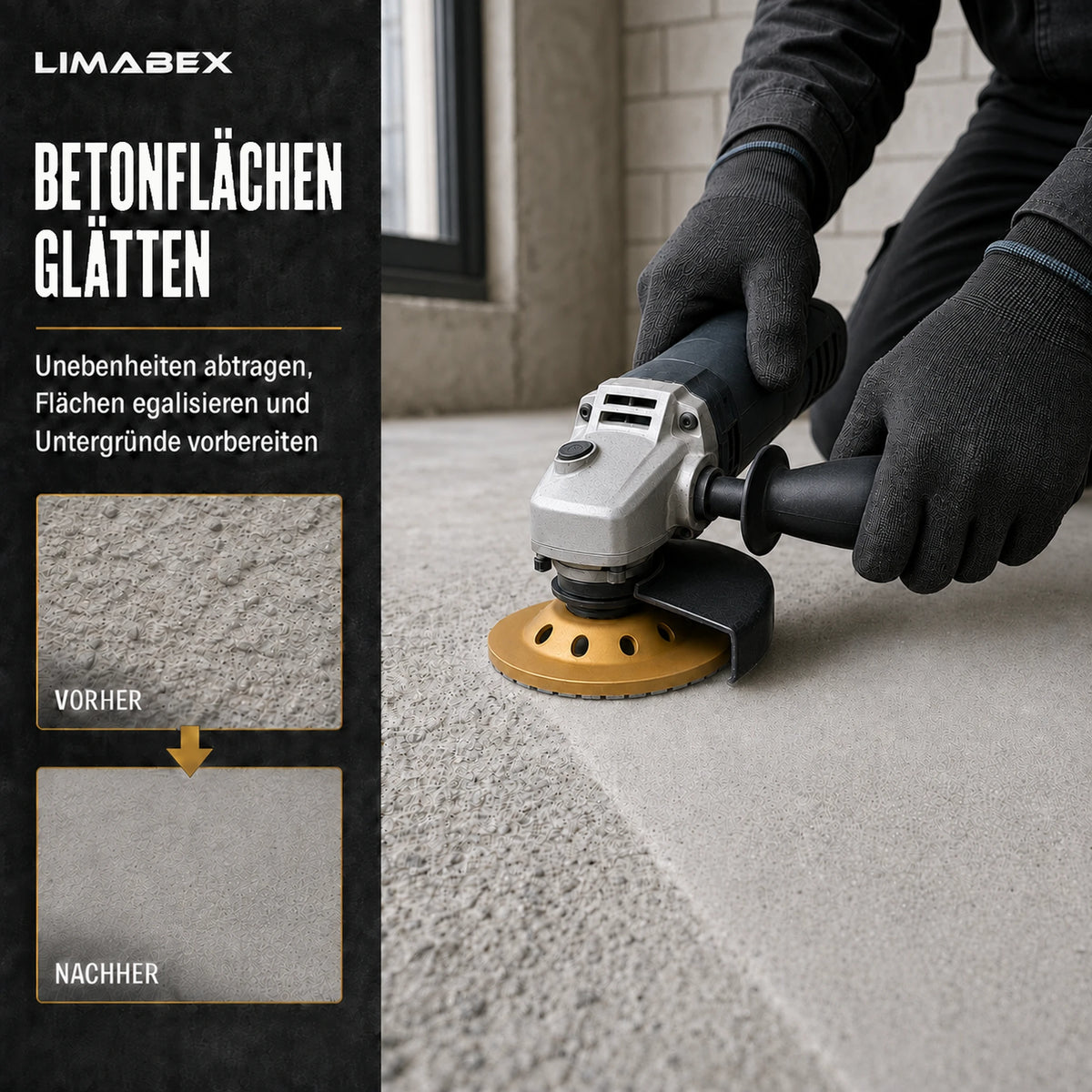 Diamantschleiftopf 125 mm Beton Naturstein Topfscheibe Winkelschleifer gläten