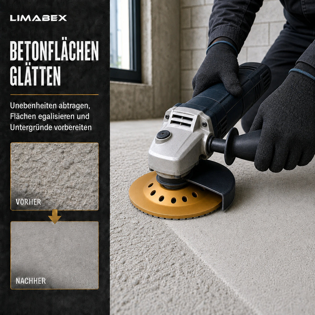 Diamantschleiftopf 180 mm Beton Naturstein Topfscheibe Winkelschleifer glätten