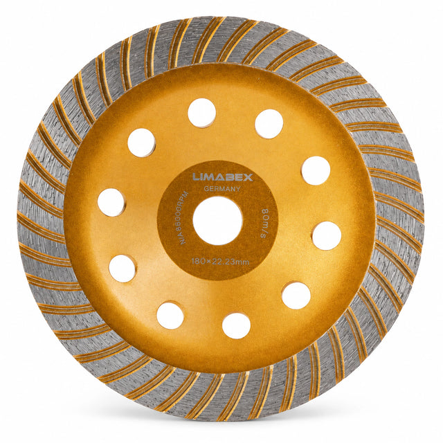 Diamantschleiftopf 180 mm Beton Naturstein Topfscheibe Winkelschleifer Turbo