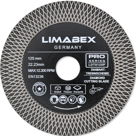 Diamanttrennscheibe 125 mm 2-in-1 – Schneiden Entgraten Granit Fliesen Keramik PRO Series