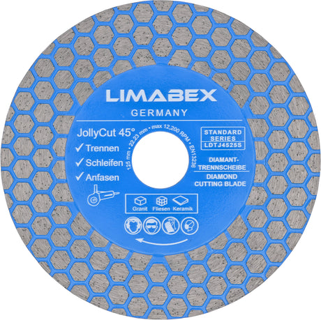 Diamanttrennscheibe 125 mm Jolly Cut 45 Trennen Schleifen Anfasen Granit Keramik Fliesen