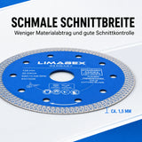 Diamanttrennscheibe 125 mm Feinsteinzeug Fliesen Keramik Turbo Mesh 1,5mm