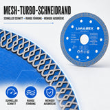 Diamanttrennscheibe 125 mm Feinsteinzeug Fliesen Keramik Turbo Mesh schneidrand