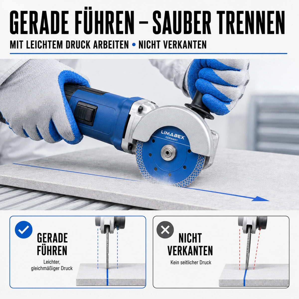 Diamanttrennscheibe 125 mm Feinsteinzeug Fliesen Keramik Turbo Mesh anwendung