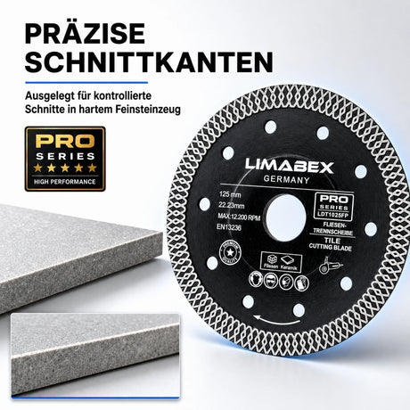 Diamanttrennscheibe 125 mm Feinsteinzeug & Fliesen Premium Mesh Turbo