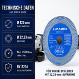 Diamanttrennscheibe 125 mm Fliesen Keramik Naturstein X-Mesh Turbo 22,23 mm daten
