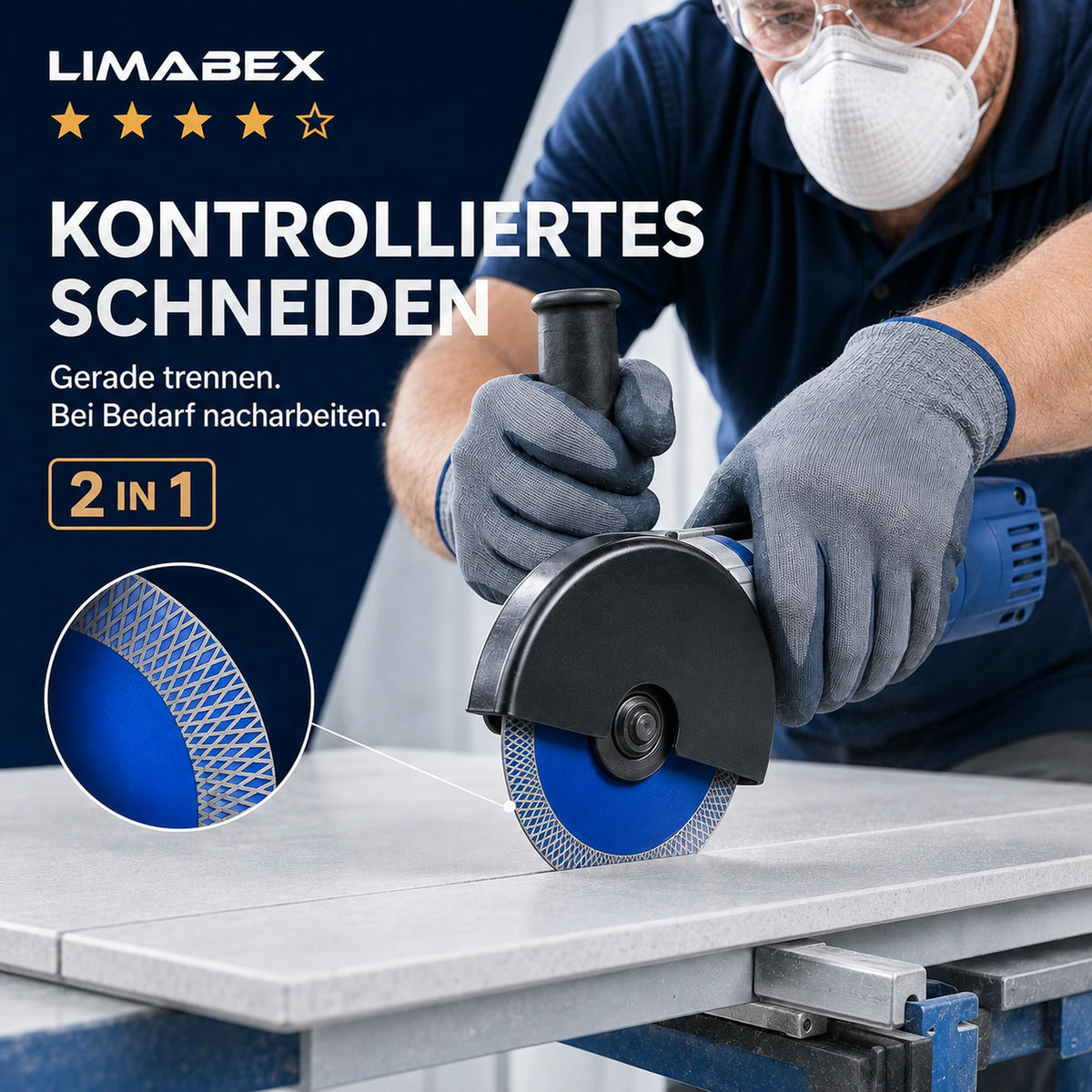 Diamanttrennscheibe 125 mm Fliesen Keramik Naturstein X-Mesh Turbo 22,23 mm