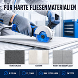 Diamanttrennscheibe 125 mm Feinsteinzeug Fliesen Keramik Turbo Mesh materialen