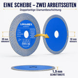 Diamanttrennscheibe 125 mm Fliesen Keramik Naturstein X-Mesh Turbo 22,23 mm 2in1
