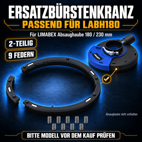 Ersatzbürsten für Absaughaube 230 mm PRO Series LABH180 Federung