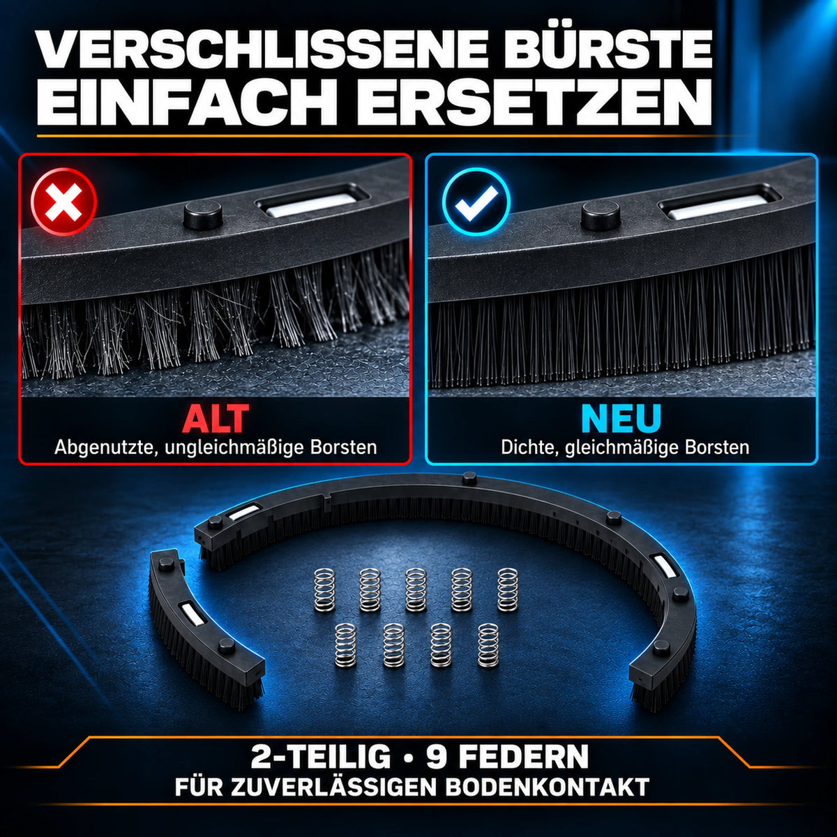 Ersatzbürsten für Absaughaube PRO Series Federung 2 teilig