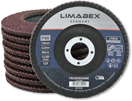 LIMABEX Fächerscheibe P80 Metall Holz – Standard Series