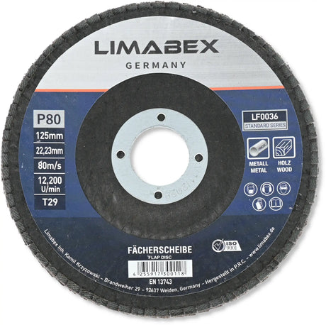 Fächerscheiben 125 mm P80 Metall Stahl Holz Lamellenscheiben