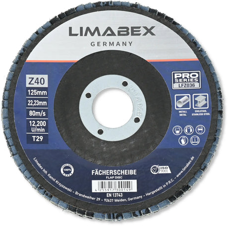 Fächerscheiben 125 mm Z40 Metall Stahl Edelstahl INOX Lamellenscheiben