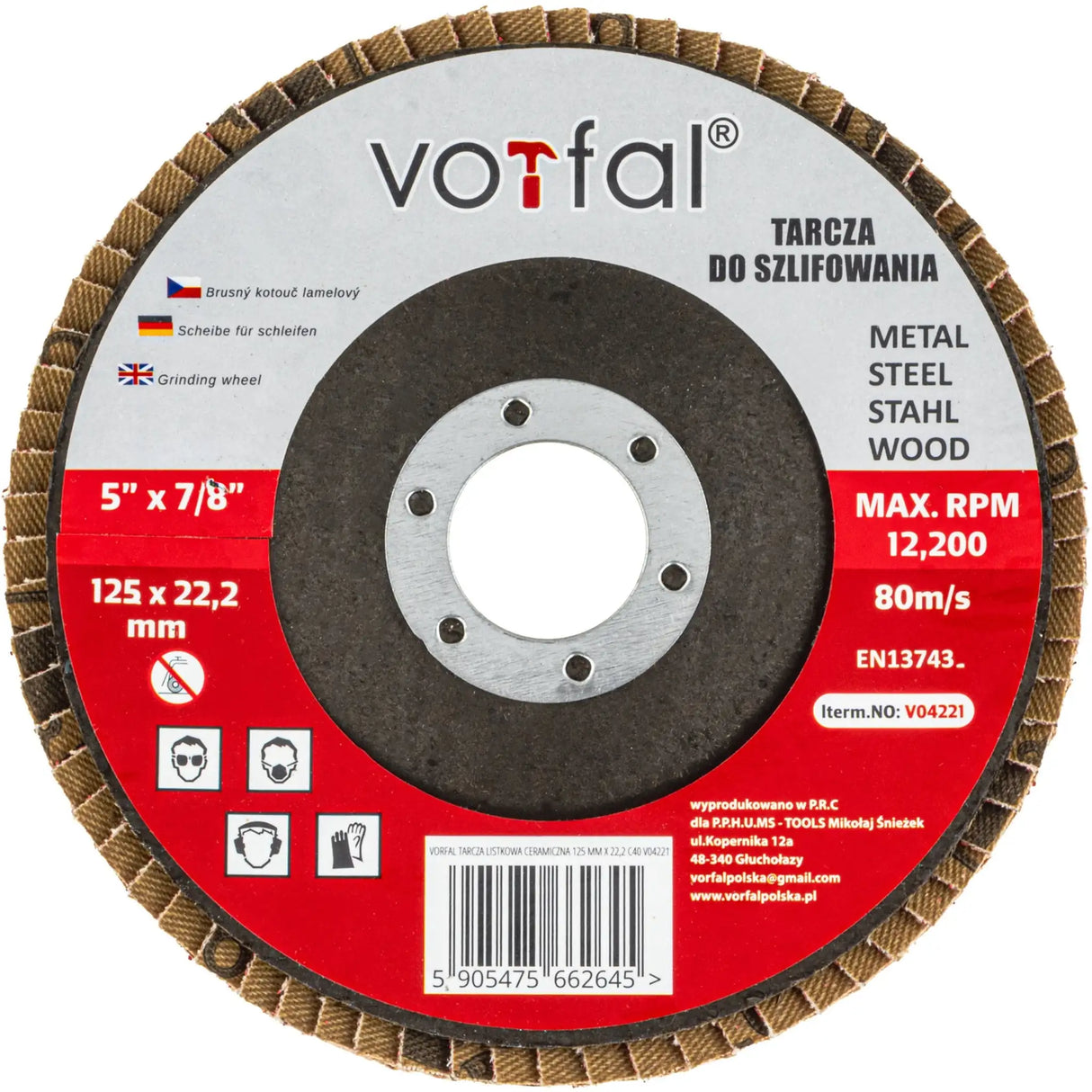 Keramik Fächerscheiben 125 mm P80 Metall Lamellenscheiben Stahl Edelstahl