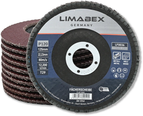 LIMABEX Fächerscheibe P120 Metall Holz – Standard Series
