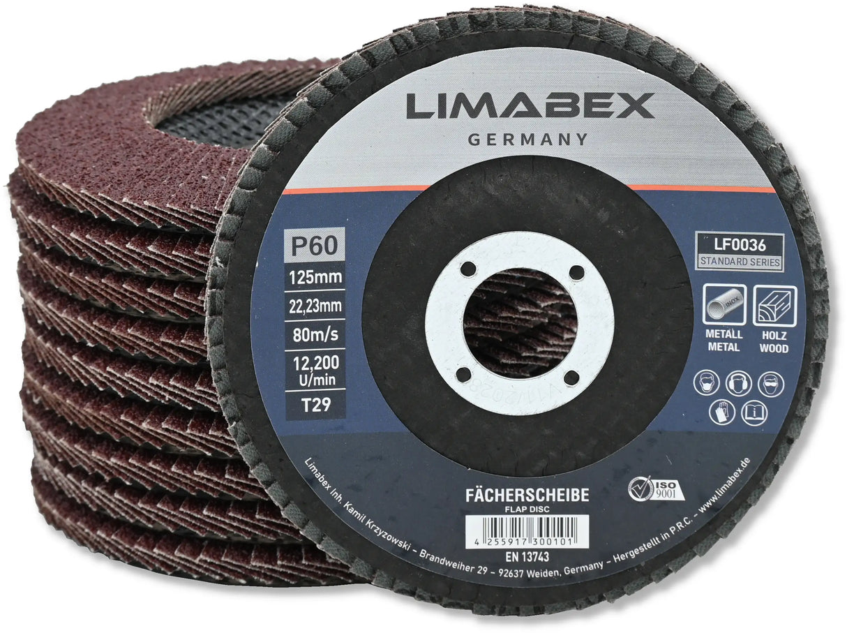 LIMABEX Fächerscheibe P60 Metall Holz – Standard Series