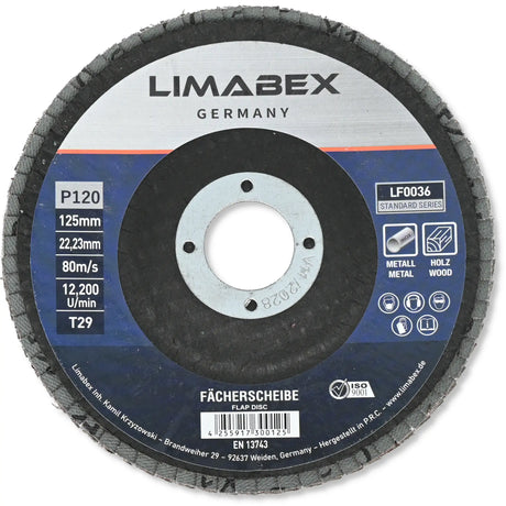 Fächerscheiben 125 mm P120 Metall Stahl Holz Lamellenscheiben