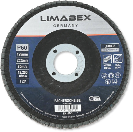 Fächerscheiben 125 mm P60 Metall Stahl Holz Lamellenscheiben